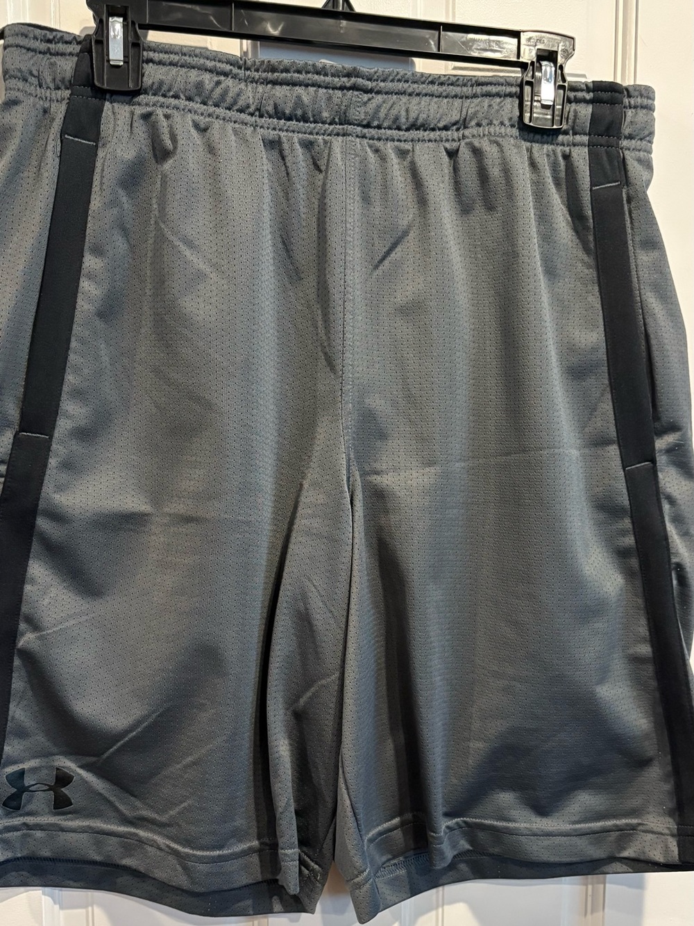Under Armour Gray Mesh Athletic Shorts with Black Trim